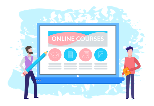 Online education website Illustration