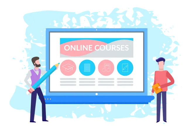 Online education website  Illustration