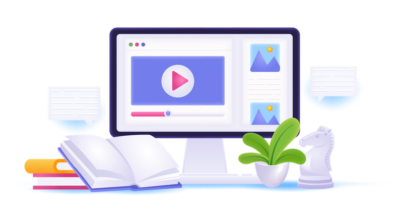 Online educational video  Illustration