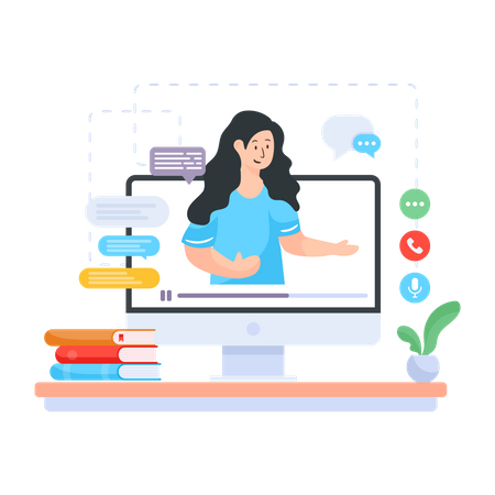 Online educational video  イラスト