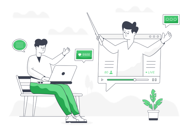 Online Educational Video  イラスト