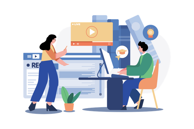 Online Educational Video  イラスト