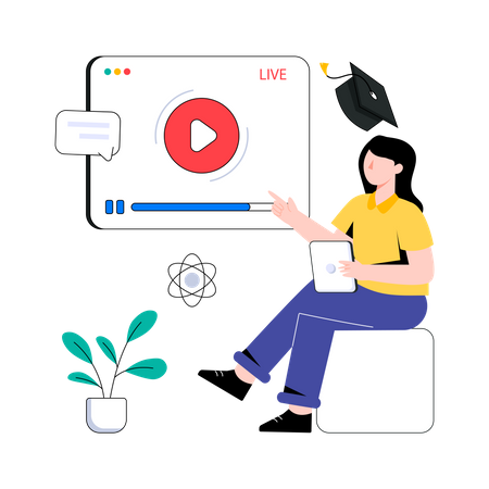 Online Educational Video  イラスト