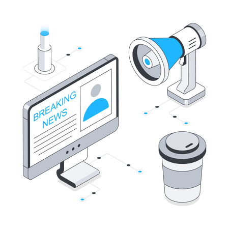 Aktuelle Nachrichten im Internet  Illustration