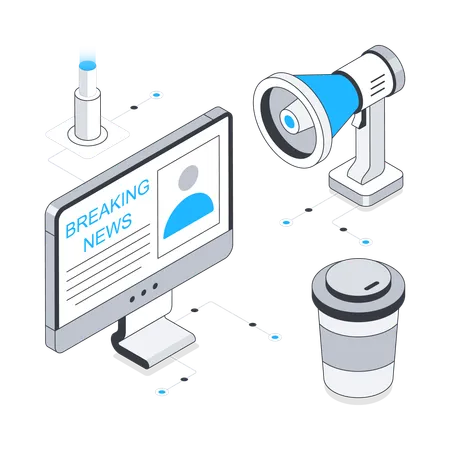 Aktuelle Nachrichten im Internet  Illustration