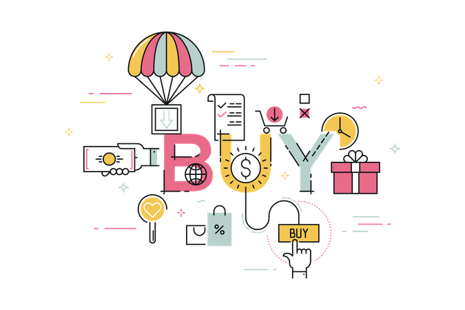 Online Einkaufen  Illustration
