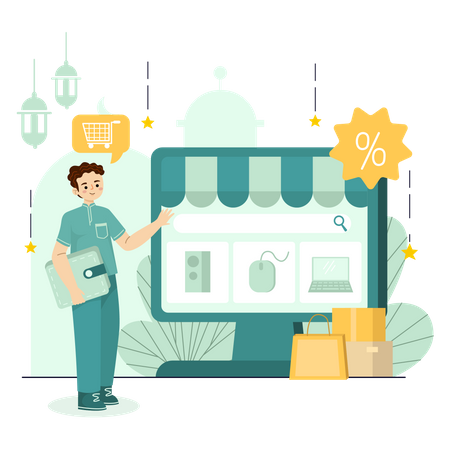Online Einkaufen  Illustration