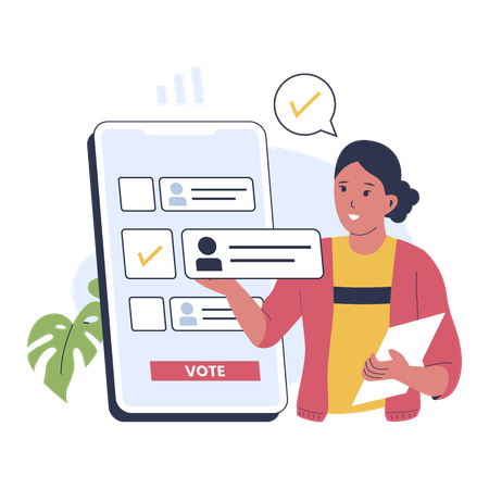 Online election vote  イラスト