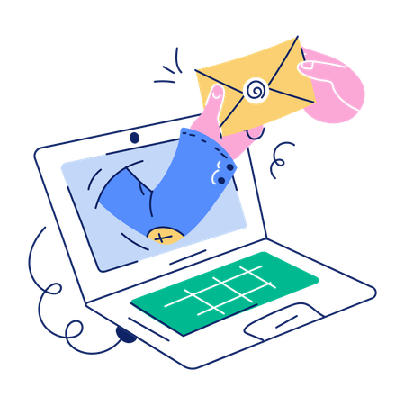 Online Email  Illustration