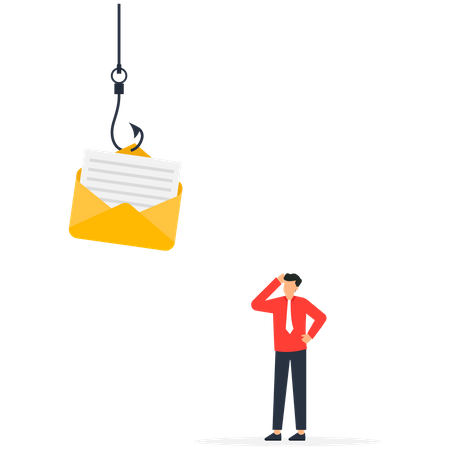 Online email scam  Illustration