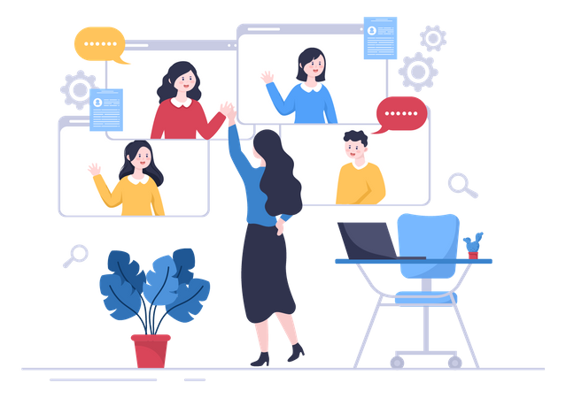 Online Employee Hiring  Illustration