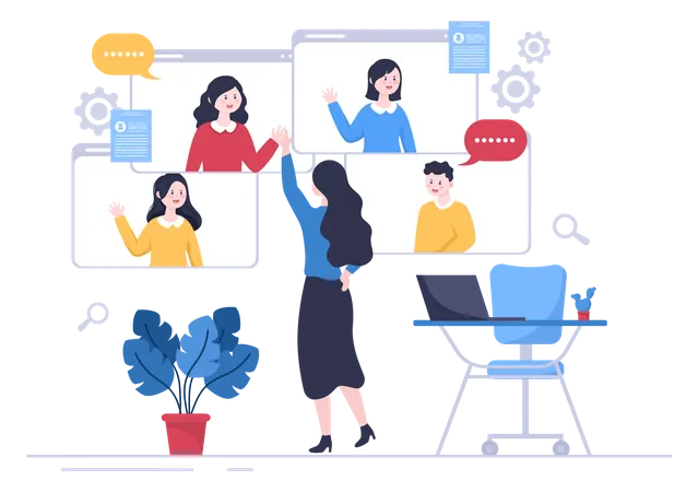 Online Employee Hiring  Illustration