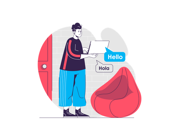Online-Englisch-Lernkurs  Illustration