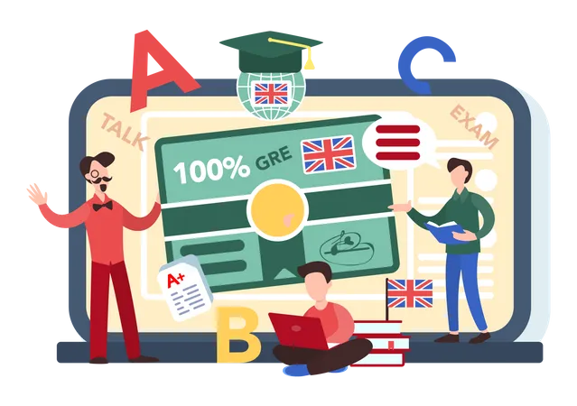 Online English course platform  Illustration