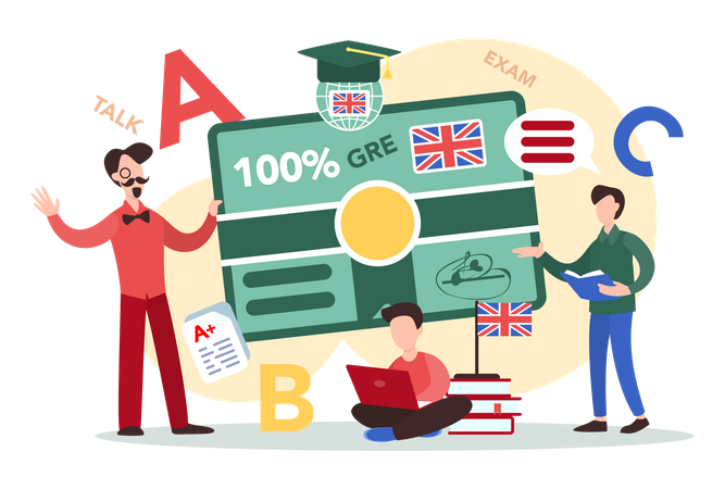 Online English language degree  Illustration