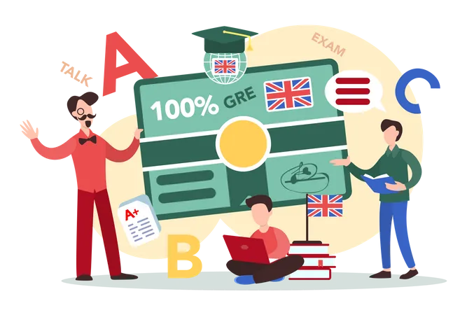 Online English language degree Illustration