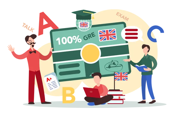 Online English language degree  Illustration