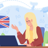 online english speaking course illustration free download