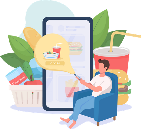 Online-Essensbestellung  Illustration