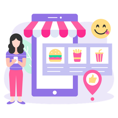 Online-Essensbestellung  Illustration