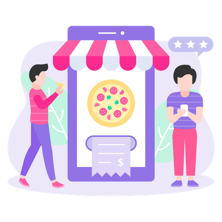 Online-Essensbestellung  Illustration