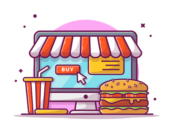 Online-Essensbestellung  Illustration