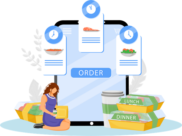 Online-Essensbestellung  Illustration