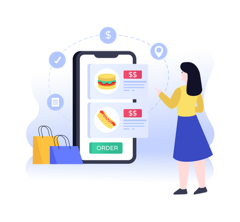 Online-Essensbestellung  Illustration