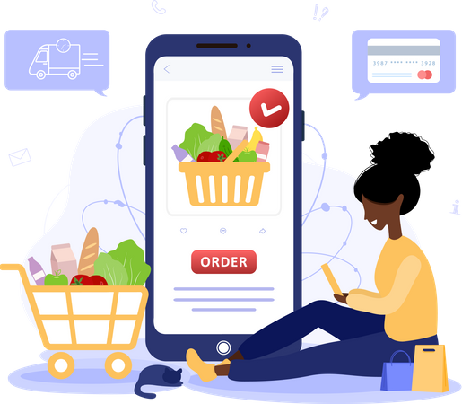 Online-Essensbestellung  Illustration