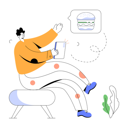 Online-Essensbestellung  Illustration
