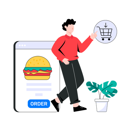 Online-Essensbestellung  Illustration