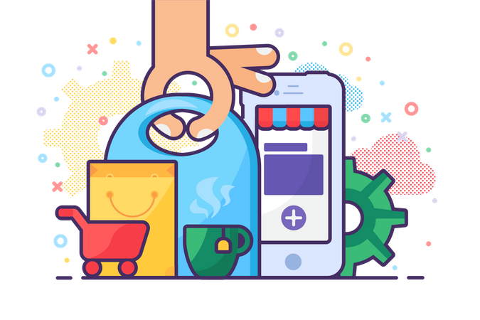 Online-Essensbestellung  Illustration