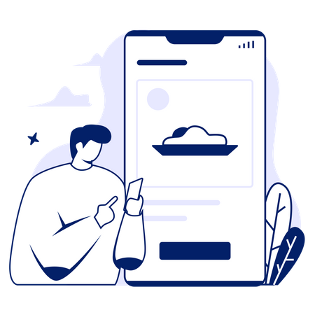 Online-Essensbestellung  Illustration