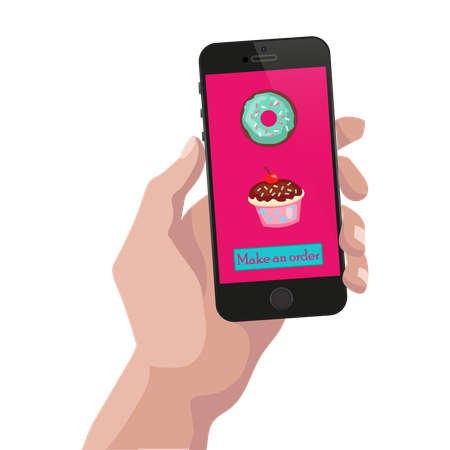 Online-Essensbestellung  Illustration