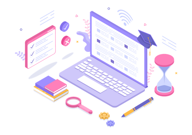 Online Exam  Illustration