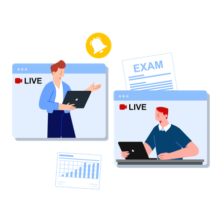Online Exam Live Session  Illustration