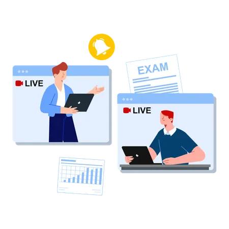 Online Exam Live Session  Illustration