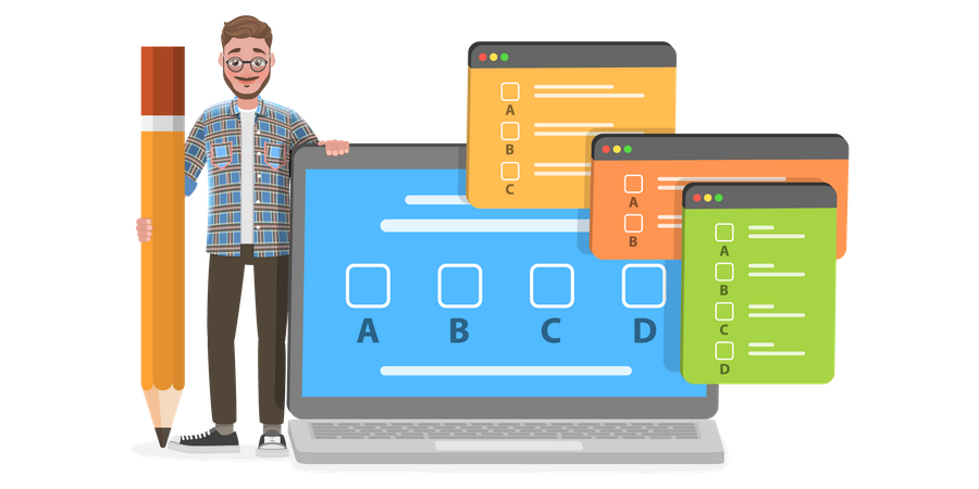 Online Exam Questionnaire  Illustration