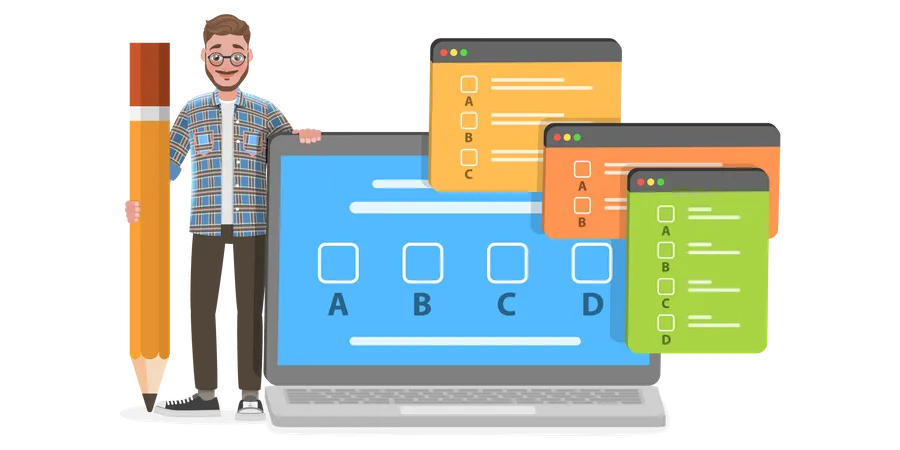 Online Exam Questionnaire  Illustration