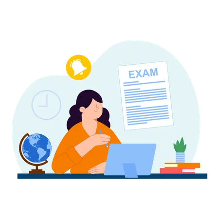 Online Exam Time  Illustration