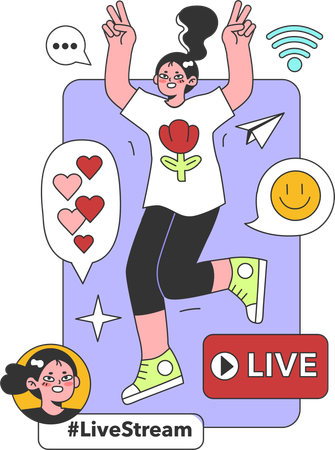 Online exercise class  イラスト