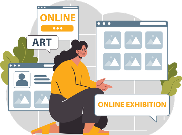 Online exhibition of art and gallery  Illustration