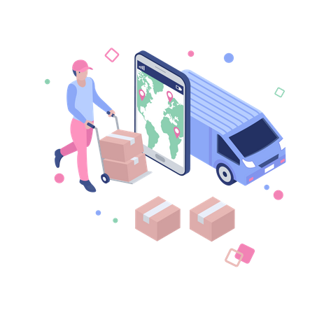 Online express delivery  Illustration