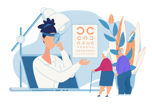 Online Eye vision testing chart  Illustration