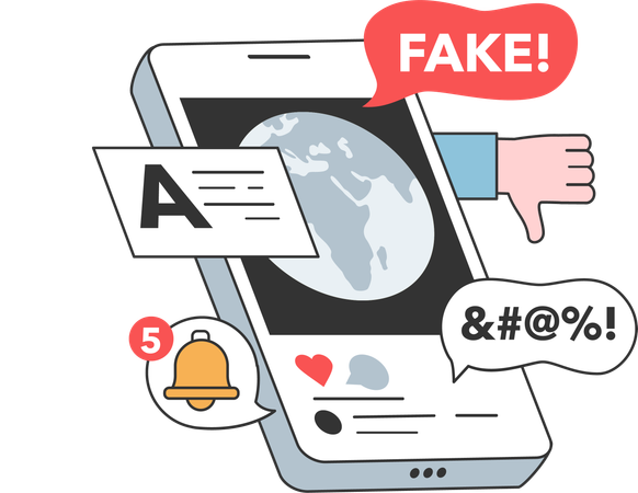 Online fake news  Illustration