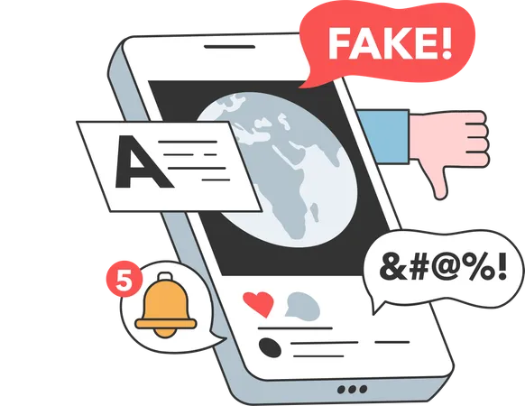 Online fake news  Illustration