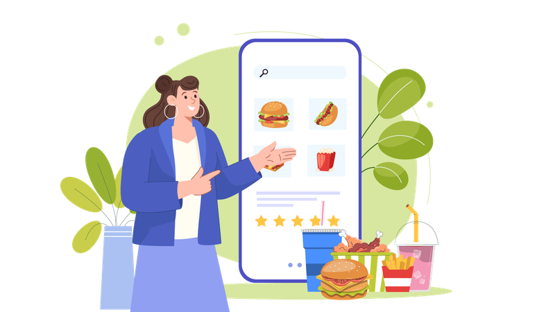 Online fast food app  Illustration