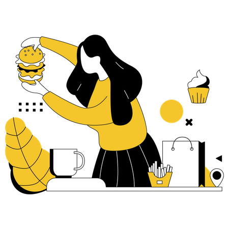 Online fast food delivery  Illustration