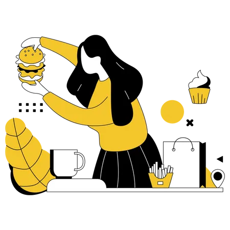 Online-Lieferung von Fastfood  Illustration