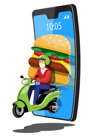 Online Fast Food Order  Illustration